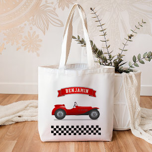 Vintage roter Rennwagen Kinder Tragetasche