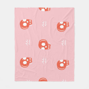 Vintage roter Totenkopf-Muster Fleecedecke