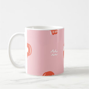 Vintage roter Totenkopf-Muster Kaffeetasse