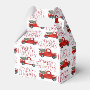 Vintage roter Truck-Weihnachtsgeschenkbox Geschenkschachtel