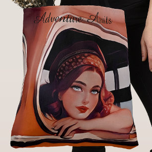 Vintage roter Wasserfarbe-Roadtrip-Reisetasche