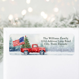 Vintage roter Weihnachts-LKW Weihnachtsbaum-Flagge