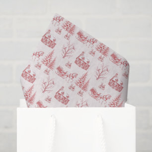 Vintage roter Weihnachts-Toile-Pferdeschlitten Seidenpapier