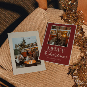 Vintage Rotes Altes Geld Klassisches Weihnachtsfot Feiertagskarte