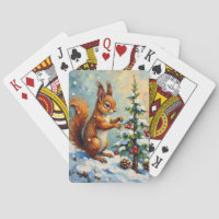 Vintage rotes Eichhörnchen Tannenbaum Weihnachten