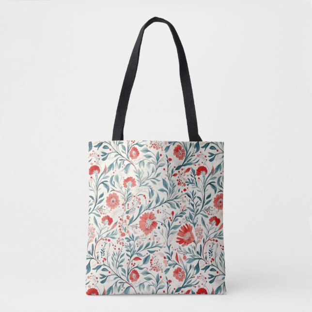Vintage rotes Gänseblümchen-Blumenmuster - Botanis (Vorderseite)
