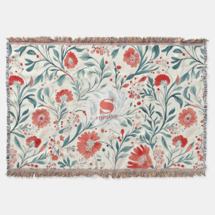 Vintage rotes Gänseblümchen-Blumenmuster - Botanis Decke