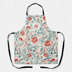 Vintage rotes Gänseblümchen-Blumenmuster - Botanis Schürze