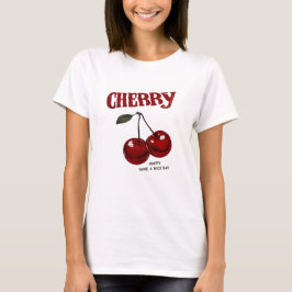 Vintage rotes Kirsch-Klassiker Weißes T-Shirt. T-Shirt