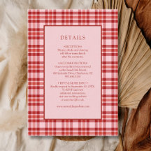Vintage Rotes Rosa Karo Land Gingham Details