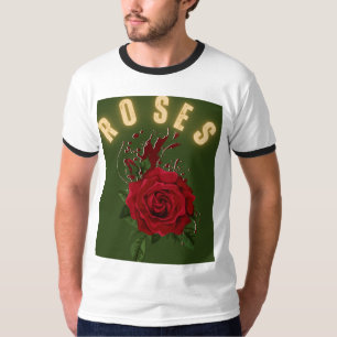 Vintage rotes Rosen-Grafik-T-Shirt T-Shirt