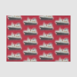 Vintage rotes Titanic-Schiff Weihnachten Tissue-Pa Seidenpapier