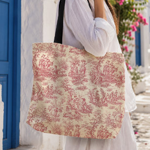 Vintage rotes Toile-de-Jouy-Muster