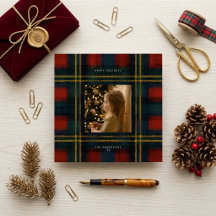 Vintage rotes und grünes Tartan Preppy-Foto 