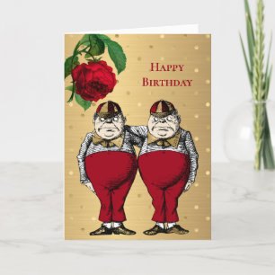 Vintage Rotgold Tweedles Geburtstag Karte