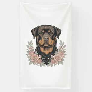 Vintage-Rottweiler-Blumenportrait-Shirt-Design_1 Banner