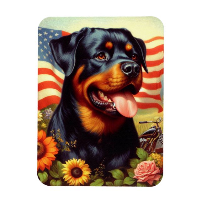 Vintage Rottweiler-Malerei Magnet (Vertikal)