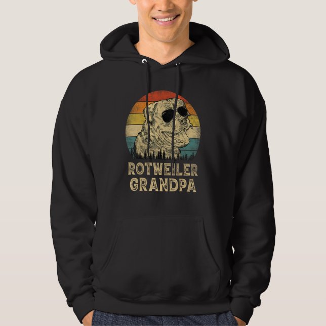 Vintage Rotweiler Grandpa Dog  Father s Day Hoodie (Vorderseite)