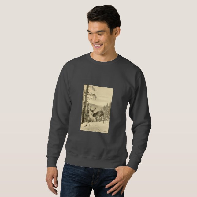 Vintage Rotwild im Winter Sweatshirt (Vorne ganz)
