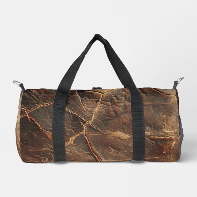 Vintage Rough Leather Textur Duffle Bag (Vorderseite)