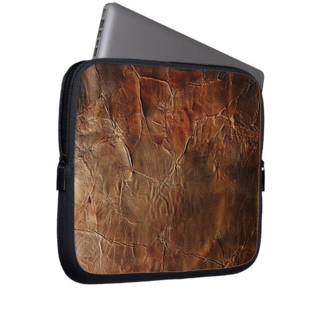 Vintage Rough Leather Textur Laptopschutzhülle (Vorne Rechts)