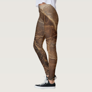 Vintage Rough Leather Textur Leggings