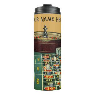 Vintage-Roulettetisch-Casino-Spiel, Glücksspiel-Ch Thermosbecher