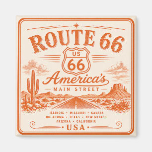 Vintage Route 66 American Road Trip Magnet