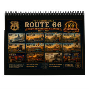 Vintage Route 66 Americana Reise-Wandkalender Kalender
