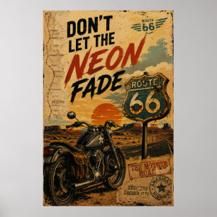Vintage Route 66 Arizona Motorrad-Radtour Poster