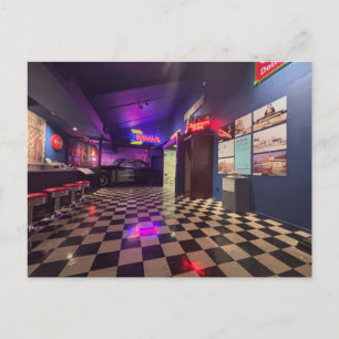 Vintage Route 66 Diner Museum Ausstellungs Neon-Sc Postkarte
