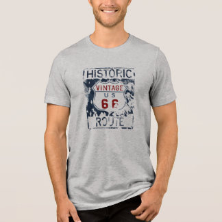 Vintage Route 66 Historische Straßenkarte Tri-Blend Shirt