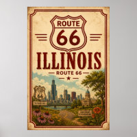 Vintage Route 66 Illinois Chicago Gartendekoration