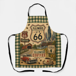 Vintage Route 66 Illinois Kaffee Schürze