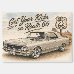 Vintage Route 66 Kühlschrankmagnet Magnet