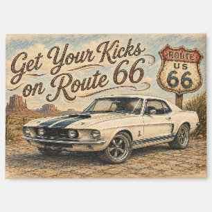 Vintage Route 66 Kühlschrankmagnet Magnet
