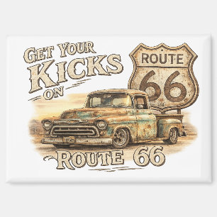 Vintage Route 66 Kühlschrankmagnet Magnet