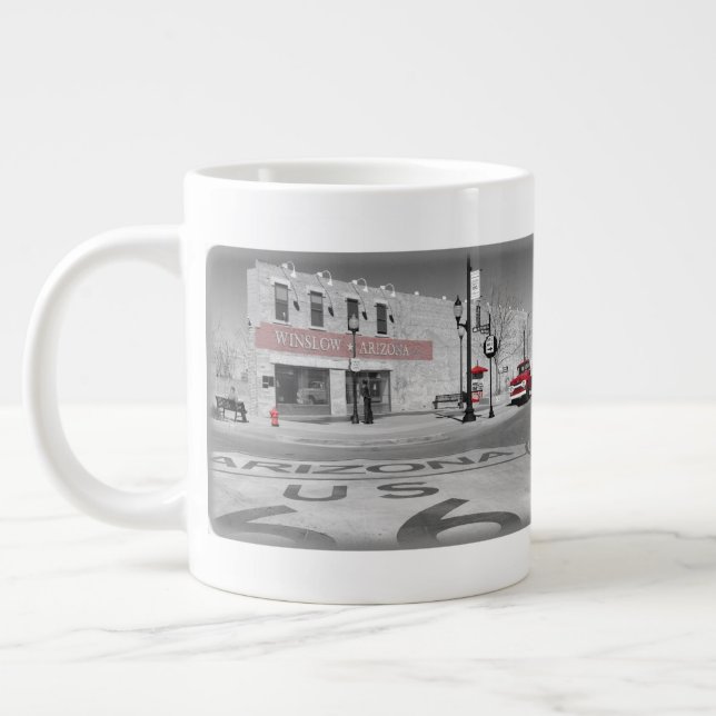 Vintage Route 66 Mother Road Winslow Arizona Jumbo-Tasse (Links)