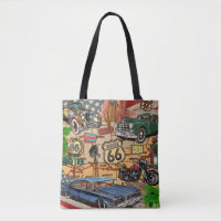 Vintage Route 66, nostalgisches Poster.