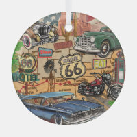 Vintage Route 66, nostalgisches Poster.