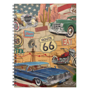 Vintage Route 66 Poster. Notizblock
