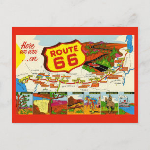 Vintage Route 66 Postkarte