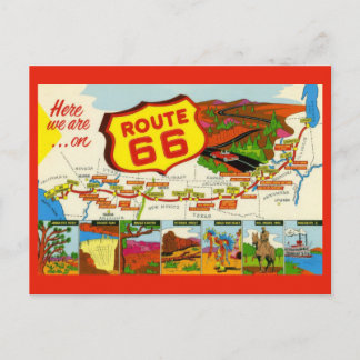Vintage Route 66 Postkarte