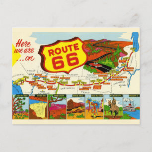 Vintage Route 66 Postkarte