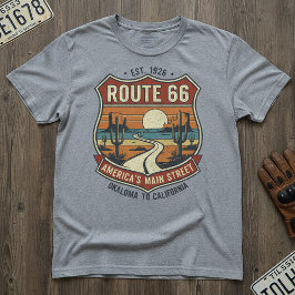 Vintage Route 66 - Retro Oklahoma nach Kalifornien T-Shirt