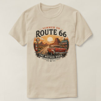 Vintage Route 66 Sommer-Roadtrip T-Shirt