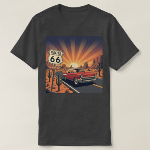 Vintage Route 66 Sonnenuntergang T-Shirt