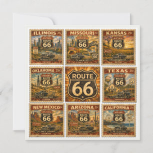 Vintage Route 66 State Stamp Schreibwaren