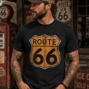 Vintage Route 66 Verkehrsschild T-Shirt