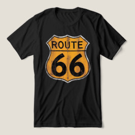 Vintage Route 66 Verkehrsschild Tri-Blend Shirt